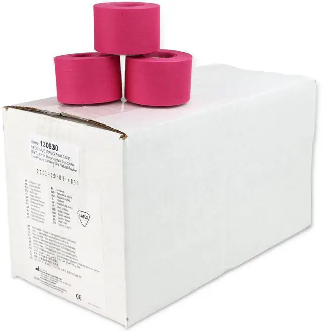 Main image of Mueller MTape TeamPak Non-Elastic Athletic Tape [Irregular Rolls]: 1-1/2 in. x 30 ft. (Pink) *32-rolls