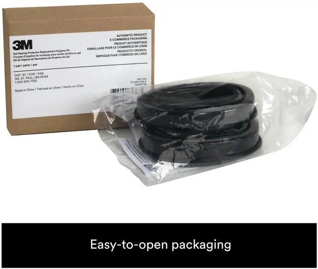 Alt view image 4 of 5 - 3M Gel Hearing Protector Replacement Hygiene Kit: 1 pair (Black)