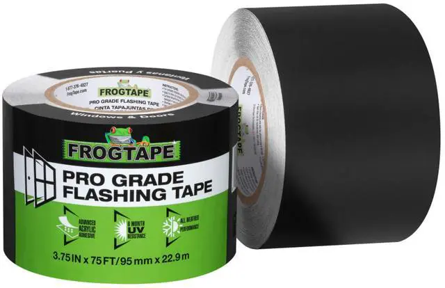 Alt view image 2 of 7 - FrogTape Pro Grade Flashing Tape (FSL 055): 3-3/4 in. x 30 ft. (Black)