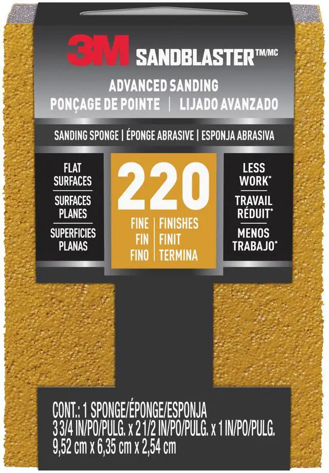 Alt view image 4 of 9 - 3m 80 Grit SandBlaster Bare Surface Sanding Sponge Block 20908-80