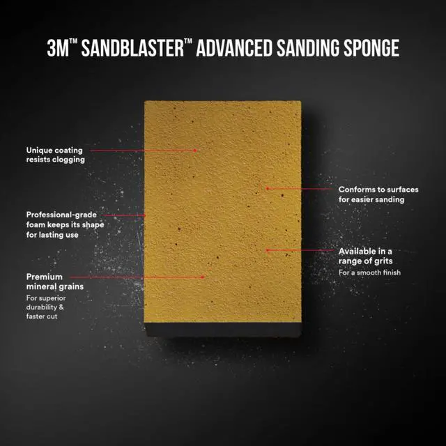 Alt view image 5 of 9 - 3m 80 Grit SandBlaster Bare Surface Sanding Sponge Block 20908-80