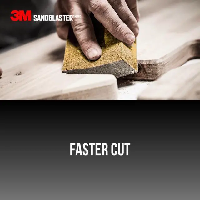 Alt view image 6 of 9 - 3m 80 Grit SandBlaster Bare Surface Sanding Sponge Block 20908-80