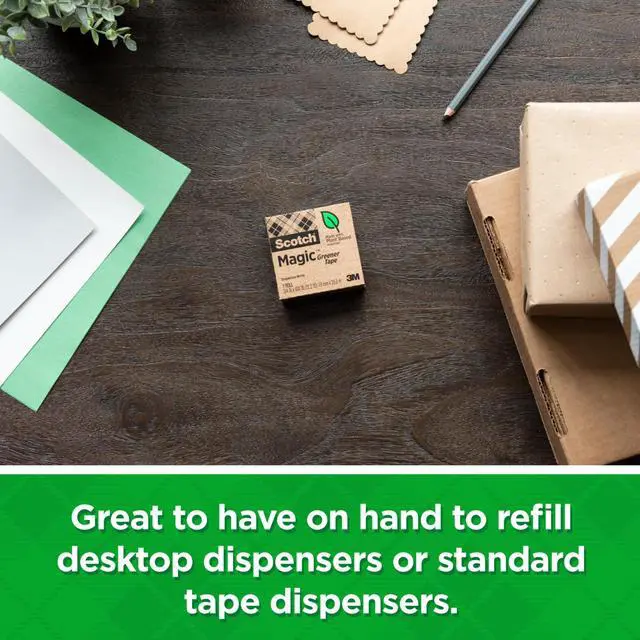 Alt view image 6 of 7 - Scotch Magic Greener Tape Rolls [Invisible Matte Finish]: 3/4 in. x 75 ft. (Translucent) *3-pack