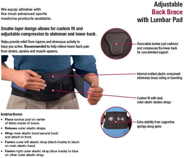 Alt view image 5 of 6 - Mueller Lumbar Back Brace with Removable Pad: Extended Plus Size (Black)