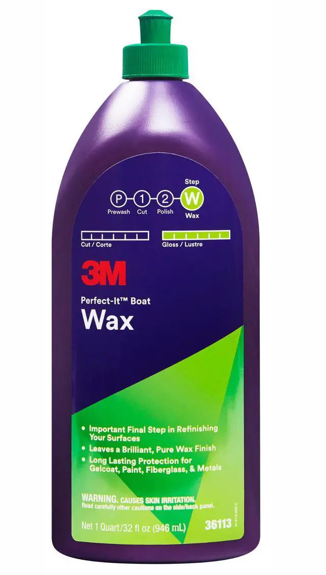 Alt view image 12 of 13 - 3M Perfect-It Boat Wax, 36113, 1 Quart, Contains Carnauba Wax, Protects against Weather and Oxidation, For Boats and RVs