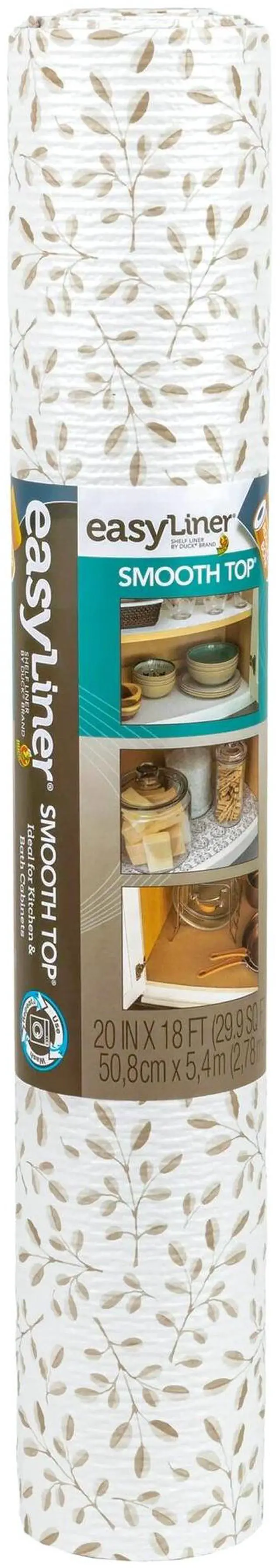 Alt view image 4 of 4 - Duck Brand EasyLiner Smooth Top Shelf Liner [Non-Adhesive]: 20 in. x 18 ft. (Taupe)