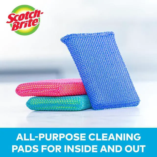Alt view image 4 of 7 - Scotch-Brite Dobie All Purpose Scrubbing Pads: Dobie Colors  / 3-pack / Assorted (Blue, Green, Red)