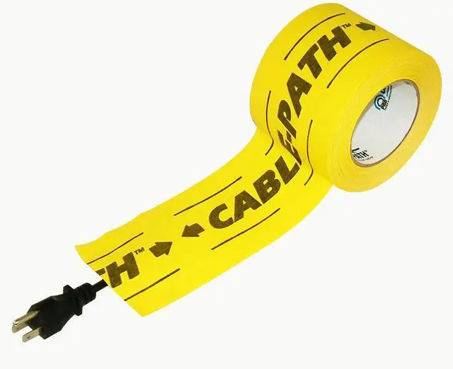Alt view image 5 of 7 - Pro Tapes Cable Path Tape: 4 in. (96mm actual) x 30 yds. (Yellow with Light Black "CABLE-PATH" printing)