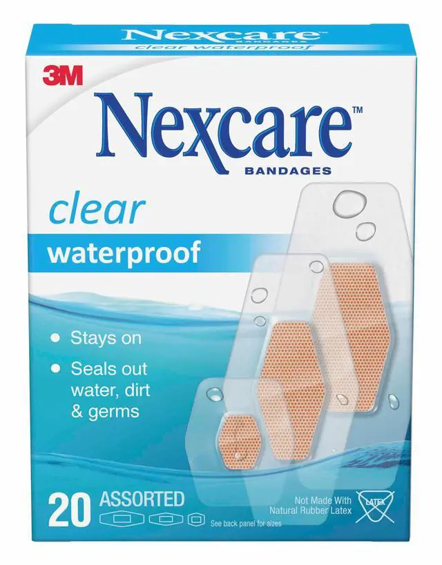 Main image of Nexcare Clear Waterproof Bandages: Assorted Sizes / 20-pack (Clear)
