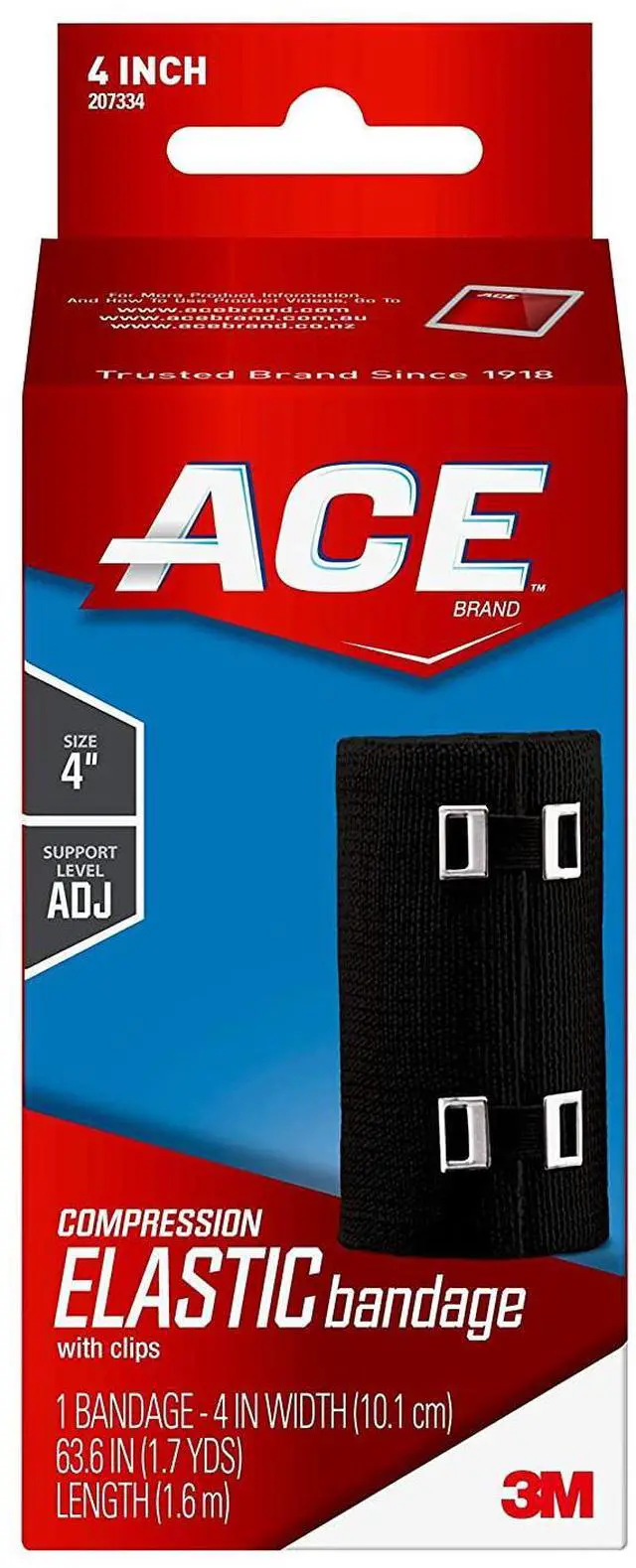 Main image of ACE Elastic Bandage with Clips: 4 in. width (Black)