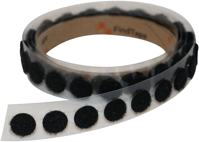 Alt view image 3 of 3 - FindTape 1/2-inch Diameter Hook and Loop Self-Adhesive Dots: 70 per roll / Loop-Side Only (Black)