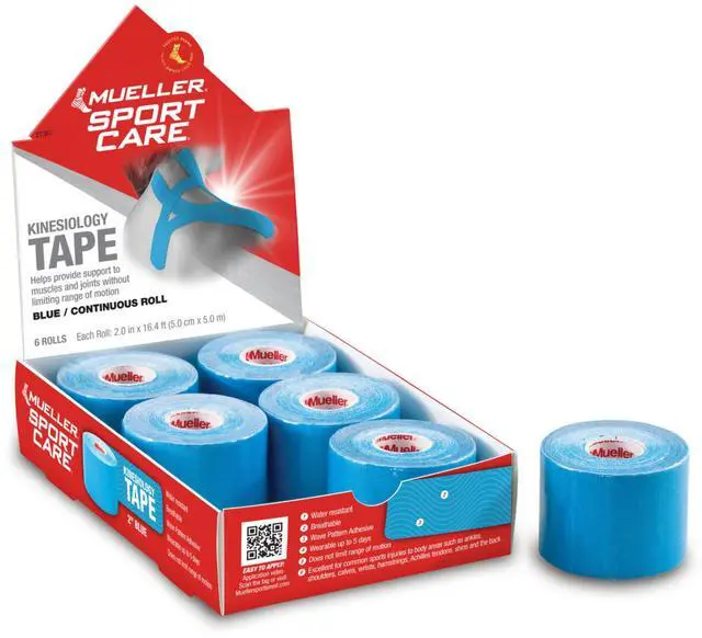 Main image of Mueller Continuous Roll Kinesiology Tape: 2 in. x 16.4 ft. (Blue) *6-pack