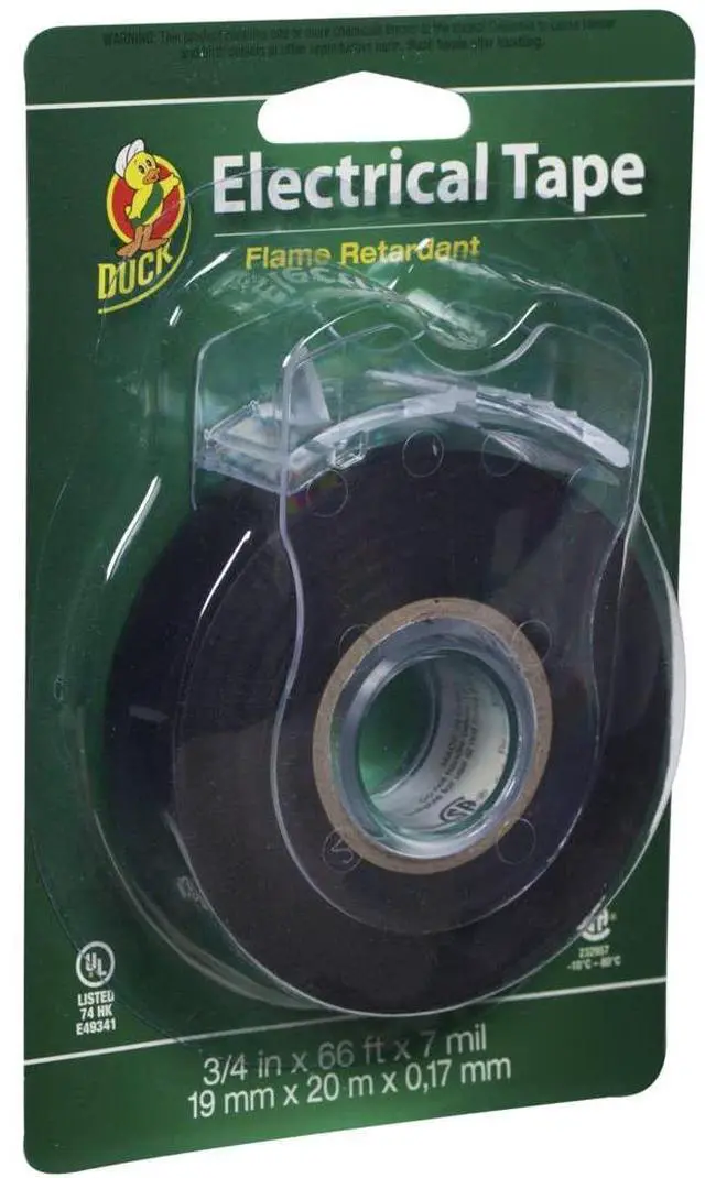 Main image of Duck Brand Electrical Tape [7 mils thick]: 3/4 in. x 66 ft. (Black) +with dispenser