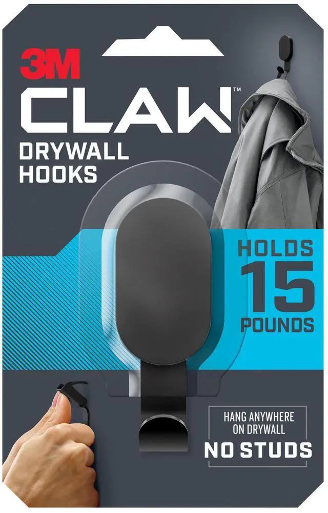 Main image of 3M CLAW Drywall Hooks [15 lbs.]: 15 lb. / 1 hook (Black) *1 hook