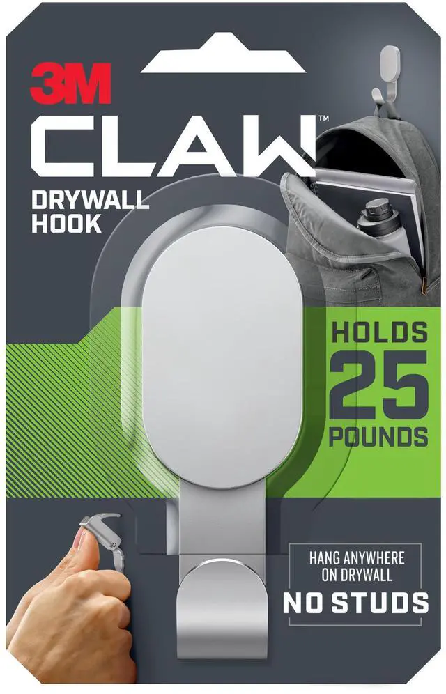 Main image of 3M CLAW Drywall Hooks [25 lbs.]: 25 lb. / 1 hook (Silver) *1 hook