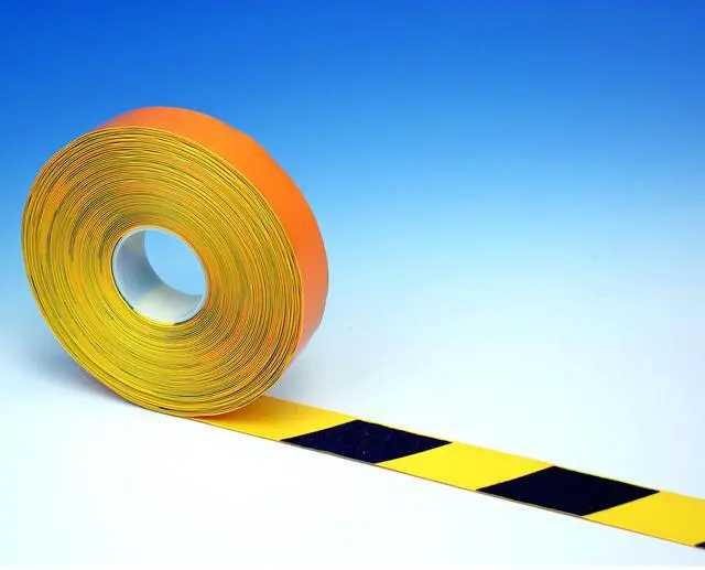 Main image of FindTape PermaStripe Heavy-Duty Hazard Floor Marking Tape: 3 in. (72mm actual) x 90 ft. (Yellow and Black Stripes)