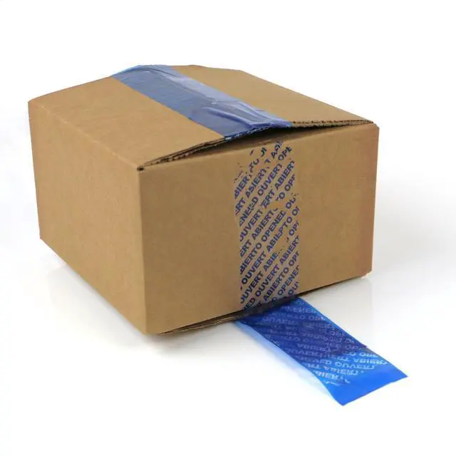 Main image of FindTape Tamper Evident Packaging Tape: 2 in. (48mm actual) x 55 yds. (Solid Blue with "OPENED VOID" message if removed)