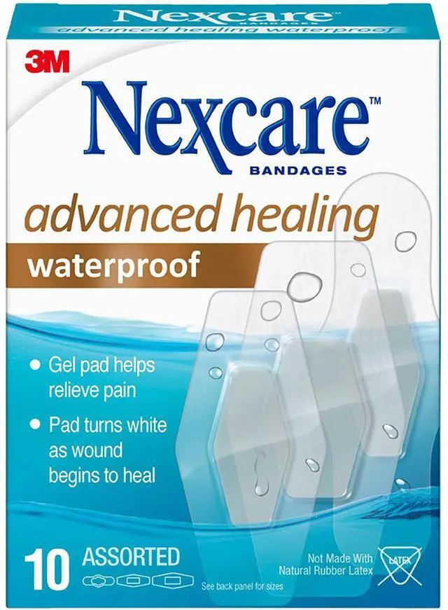 Main image of Nexcare Advanced Healing Waterproof Bandages: assorted bandages / 10-pack (Clear)