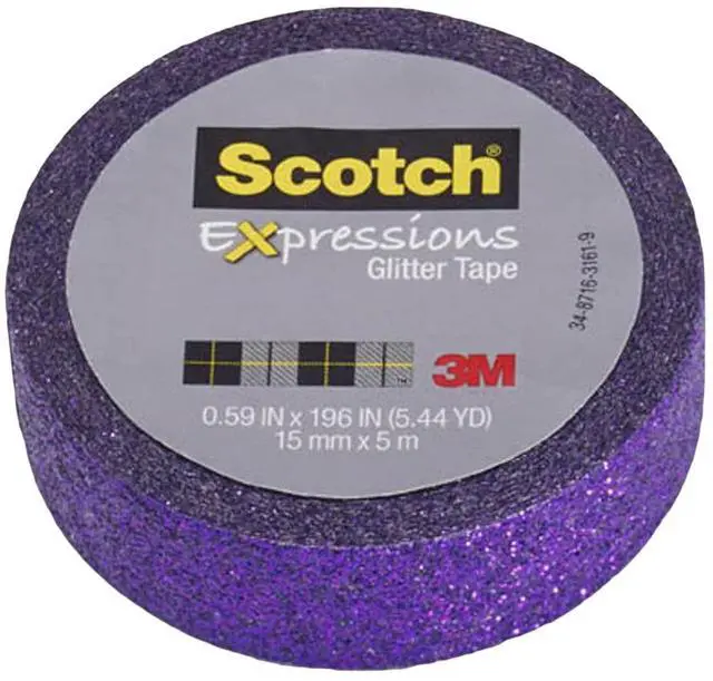 Main image of Scotch Expressions Glitter Tape: 0.59 in. x 196 in. (Bright Violet)