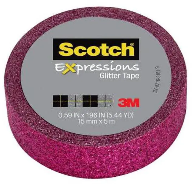 Main image of Scotch Expressions Glitter Tape: 0.59 in. x 196 in. (Hot Pink) - OEM