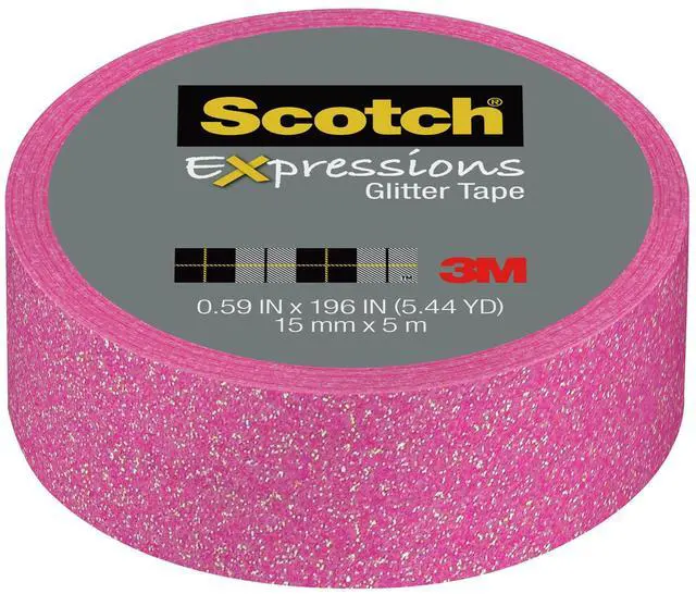 Main image of Scotch Expressions Glitter Tape: 0.59 in. x 196 in. (Pastel Pink) - OEM
