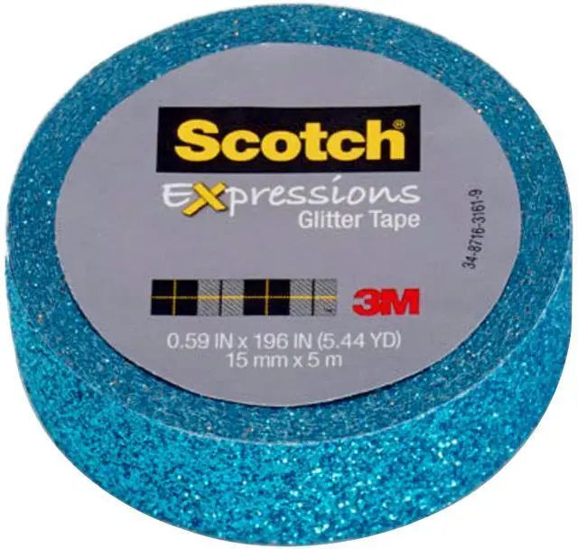 Main image of Scotch Expressions Glitter Tape: 0.59 in. x 196 in. (Teal Blue)