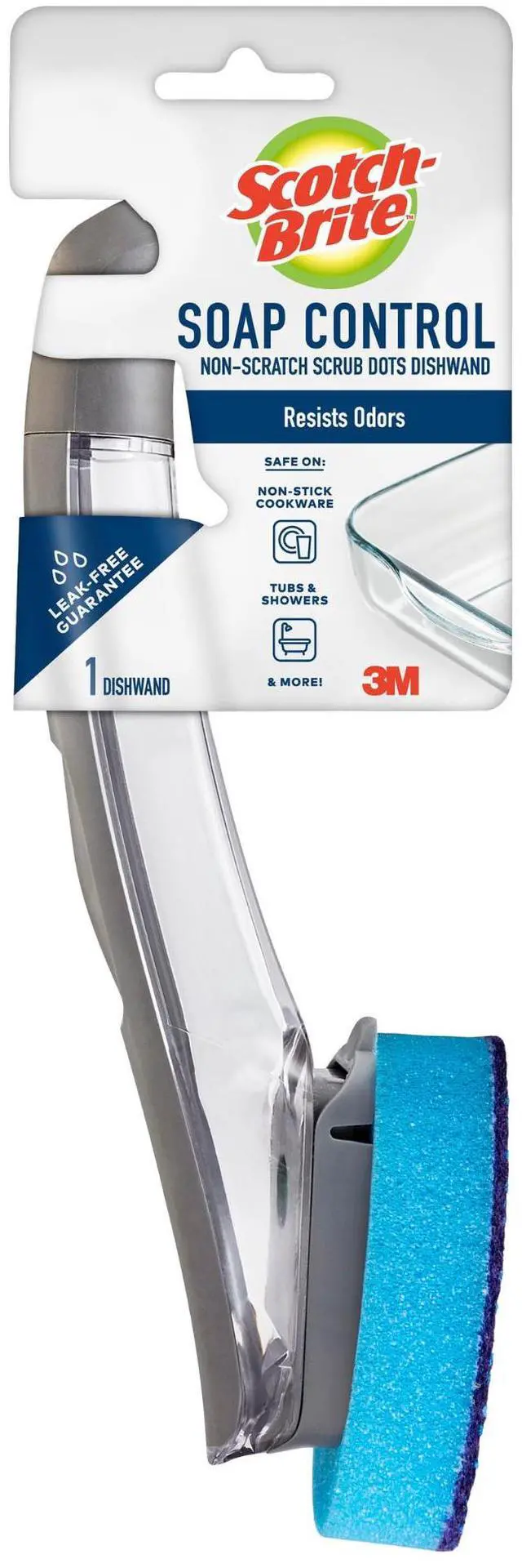 Alt view image 4 of 10 - Scotch-Brite Non-Scratch Advanced Soap Control Dishwand, Leak-Free Guarantee, Long Lasting and Reusable