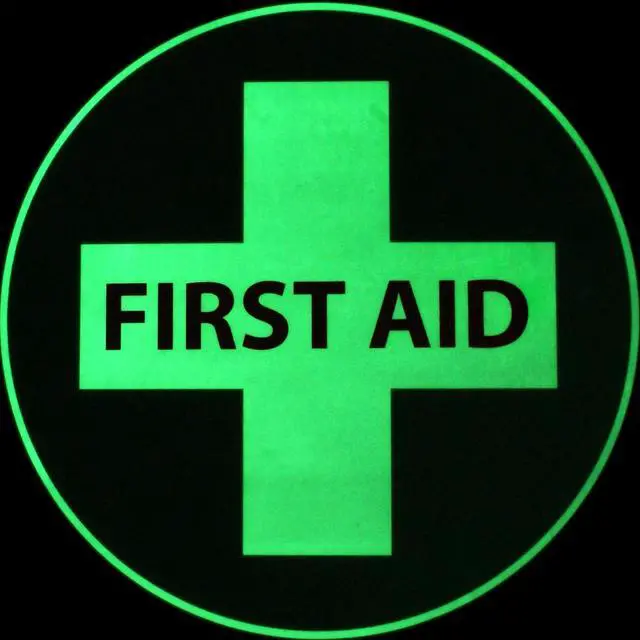 Alt view image 2 of 6 - FindTape Heavy-Duty Photolumiscent PVC Floor Sign: 17 in. diameter circle (Photoluminescent First Aid)