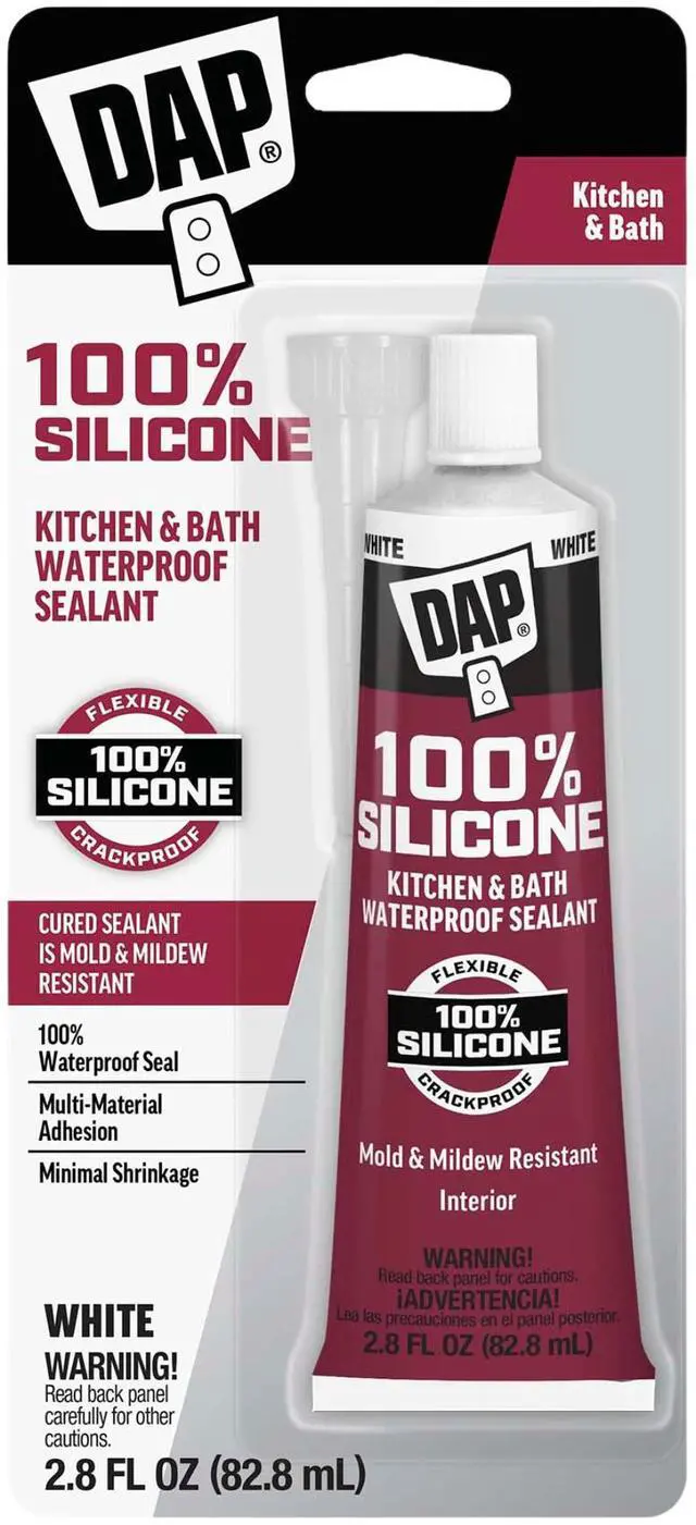 Main image of DAP Kitchen & Bath 100% Silicone Rubber Sealant: 2.8 fl. oz. (White)