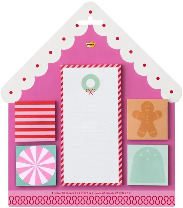 Main image of Post-it Jingle Notes House Gift Set: 5 assorted pads / 50 sheets each (Assorted Colors) *50 sheets