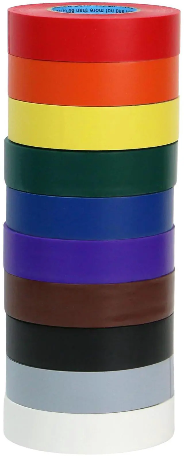 Alt view image 2 of 3 - FindTape Wonder Professional Grade Electrical Tape Rainbow Pack [7 mils thick]: 3/4 in. x 66 ft. (Assorted Colors) *10-pack