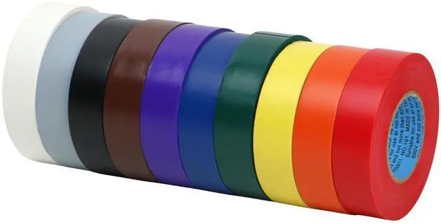 Main image of FindTape Wonder Professional Grade Electrical Tape Rainbow Pack [7 mils thick]: 3/4 in. x 66 ft. (Assorted Colors) *10-pack