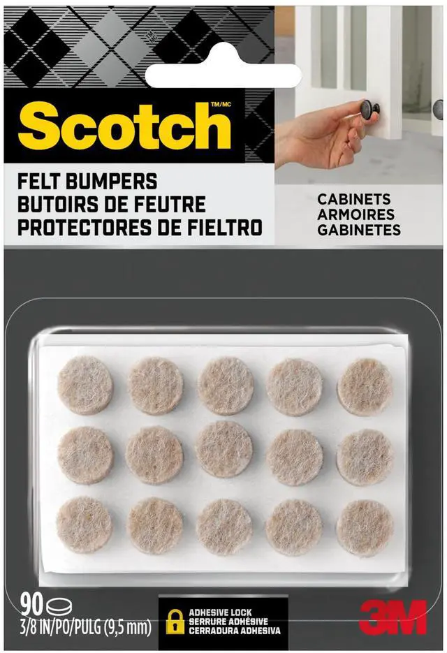 Main image of Scotch Felt Bumpers: 3/8 in. diameter / 90-pack (Beige)