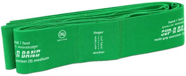 Main image of Mueller SUP-R BAND Multi-Grip Resistance Exerciser: 7-loop / 6 yds. / Medium Resistance (Green) *medium