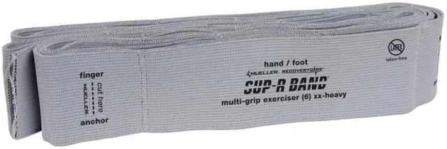 Main image of Mueller SUP-R BAND Multi-Grip Resistance Exerciser: 7-loop / 6 yds. / XX-Heavy Resistance (Silver)