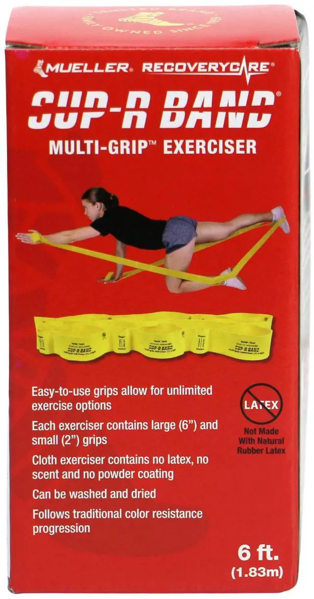 Alt view image 3 of 3 - Mueller SUP-R BAND Multi-Grip Resistance Exerciser: 7-loop / 6 yds. / Medium Resistance (Green) *medium