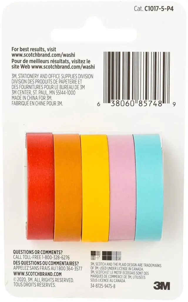 Alt view image 3 of 5 - Scotch Washi Tape [5-Pack]: 5-pack (Earth Design)