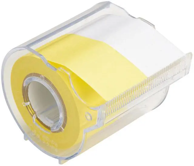 Main image of Yamato Memoc Sticky Note Twin Roll Dispenser: 1 in. x 33 ft. (Yellow and White) *2-rolls