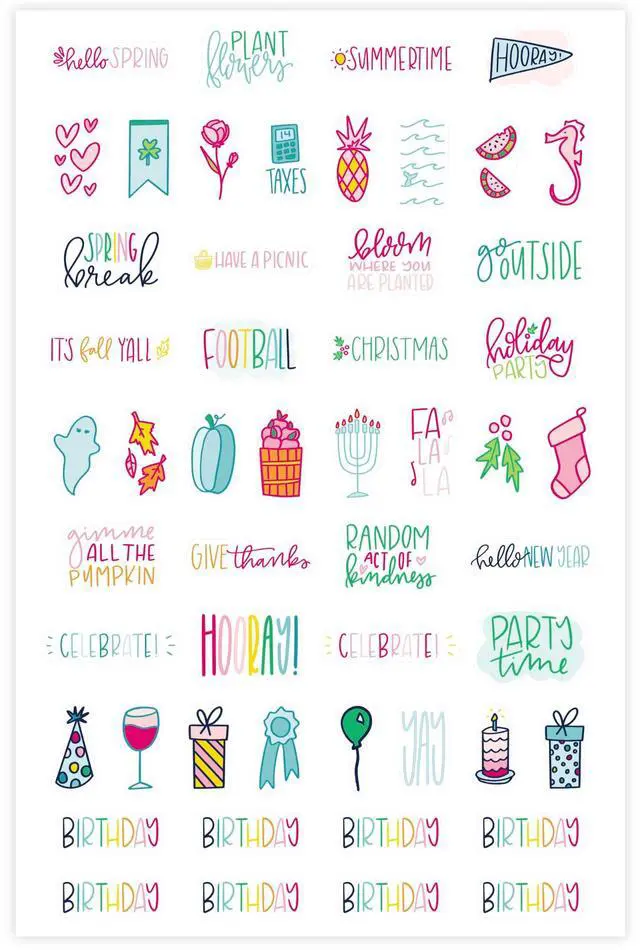 Alt view image 4 of 5 - At-A-Glance Simplified System by Emily Ley Phrase Sticker Pack: 6-pack