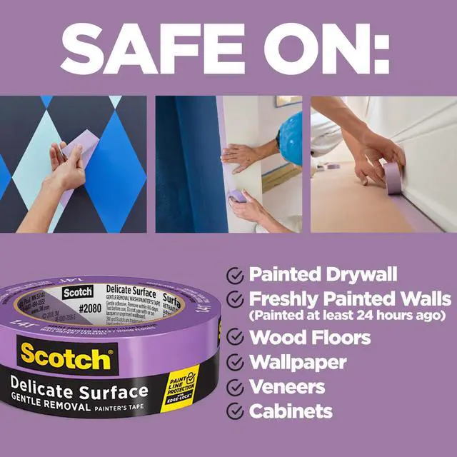 Alt view image 2 of 7 - Scotch Delicate Surface Painters Tape: 1.41 in. x 60 yds. (Purple) *4-pack