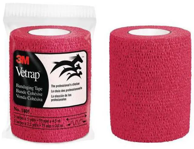 Main image of 3M Vetrap Bandaging Tape: 3 in. x 15 ft. (Red)
