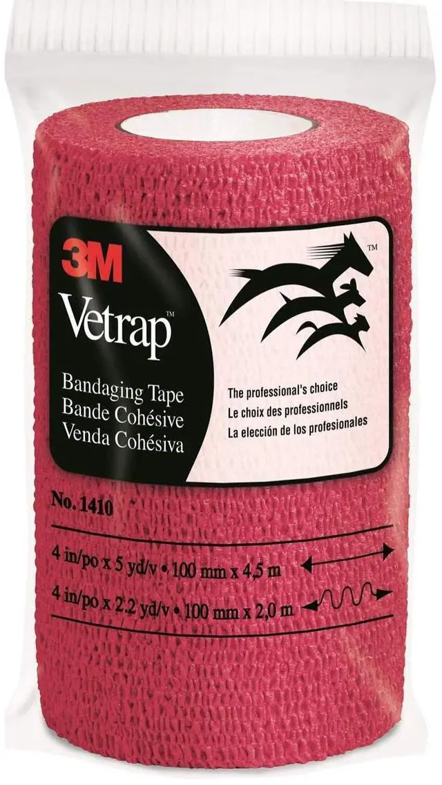 Main image of 3M Vetrap Bandaging Tape: 4 in. x 15 ft. (Red)