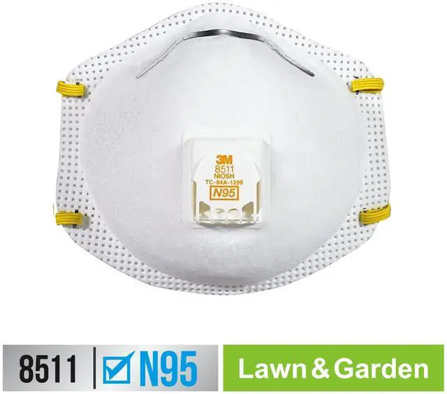 Alt view image 2 of 7 - 3M N95 Lawn & Garden Valved Respirator (8511G2): 2-pack (White)