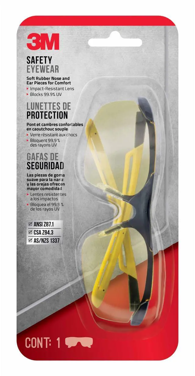 Main image of 3M Amber Comfort Safety Eyewear: 1-pack (Amber)