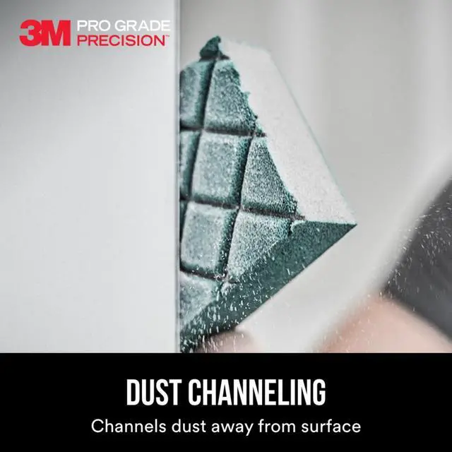 Alt view image 4 of 7 - 3M Pro Grade Precision Drywall Dust Channeling Sanding Sponge: 120-grit / fine (Teal)