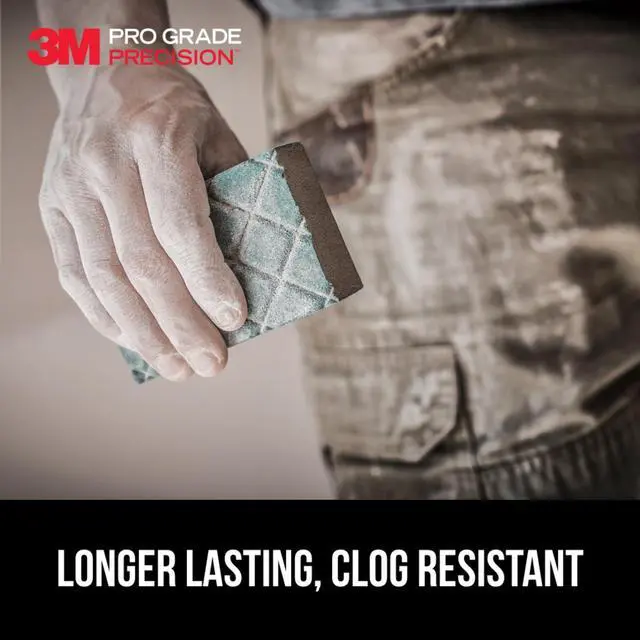 Alt view image 6 of 7 - 3M Pro Grade Precision Drywall Dust Channeling Sanding Sponge: 120-grit / fine (Teal)