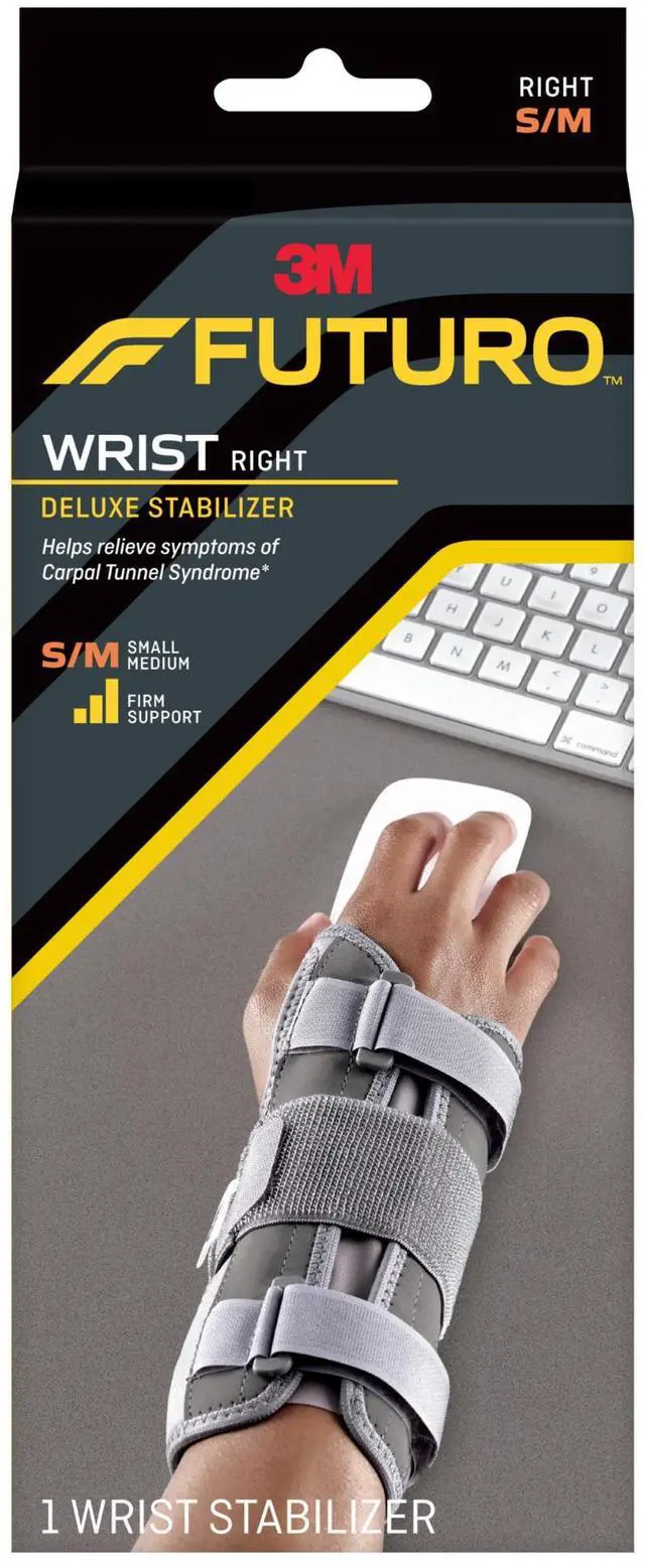 Main image of FUTURO Deluxe Wrist Stabilizer: S/M Right Hand (Grey)
