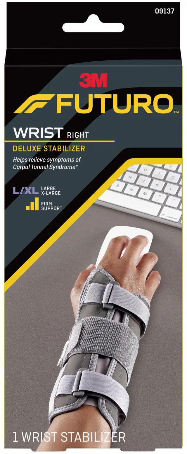 Main image of FUTURO Deluxe Wrist Stabilizer: L/XL Right Hand (Grey)