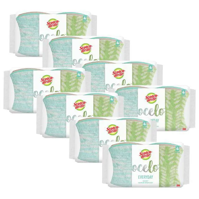 Alt view image 5 of 5 - Scotch-Brite ocelo Everyday Sassy Scrub Sponges: 4-pack (Multicolored) - OEM