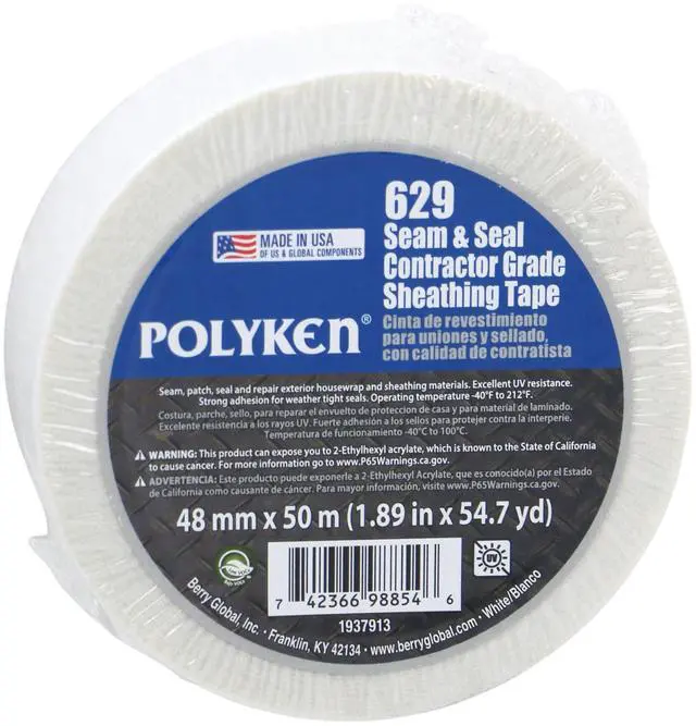 Main image of Polyken Seam & Seal Contractor Grade Sheathing Tape: 2 in. x 55 yds. (White)